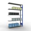 Schwerlastregal Anbauregal 2000x1300x300 mm, 5 Fachböden, 150 kg Fachlast, Kreuzstrebe, RAL 5010 enzianblau/verzinkt