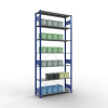 Schwerlastregal Grundregal 3000x1300x400 mm, 7 Fachböden, 150 kg Fachlast, Kreuzstrebe, RAL 5010 enzianblau/verzinkt