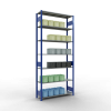 Schwerlastregal Grundregal 3000x1300x400 mm, 7 Fachböden, 150 kg Fachlast, Längenriegel, RAL 5010 enzianblau/verzinkt