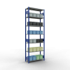Schwerlastregal Grundregal 3000x1000x400 mm, 7 Fachböden, 150 kg Fachlast, Längenriegel, RAL 5010 enzianblau/verzinkt