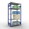Schwerlastregal Grundregal, 2000x1000x600 mm (HxBxT), 5 Fachböden, 85 kg Fachlast, Kreuzstrebe, RAL 5010 enzianblau