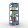 Schwerlastregal Grundregal, 3000x1000x800 mm (HxBxT), 7 Fachböden, Fachlast 330 kg, Längenriegel, RAL 5010 enzianblau/verzinkt