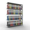 Büroregal Steckregal Anbauregal 1800x1300x300 mm, 5 Fachböden, 85 kg Fachlast, Kreuzstrebe, verzinkt, mit Anschlagleiste