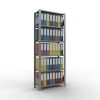 Büroregal Steckregal Grundregal 2000x750x300 mm, 6 Fachböden, 85 kg Fachlast, Kreuzstrebe, verzinkt, mit Anschlagleiste
