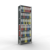 Büroregal Steckregal Grundregal 2300x750x300 mm, 7 Fachböden, 85 kg Fachlast, Kreuzstrebe, verzinkt, mit Anschlagleiste