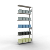 Schwerlastregal Anbauregal 2500x1000x300 mm, 6 Fachböden, 85 kg Fachlast, Kreuzstrebe, RAL 7035 lichtgrau
