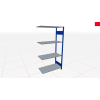 Schwerlastregal Anbauregal 1800x1000x300, 4 Ebenen, 150 kg Fachlast, Kreuzstrebe, RAL 5010 enzianblau/verzinkt