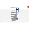 Schwerlastregal Anbauregal 1800x750x300, 7 Ebenen, 250 kg Fachlast, Kreuzstrebe, RAL 5010 enzianblau/verzinkt