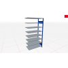 Schwerlastregal Anbauregal 1800x750x600, 8 Ebenen, 250 kg Fachlast, Kreuzstrebe, RAL 5010 enzianblau/verzinkt