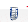 Schwerlastregal Grundregal 1800x750x400, 6 Ebenen, 150 kg Fachlast, Kreuzstrebe, RAL 5010 enzianblau/verzinkt