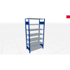 Schwerlastregal Grundregal 1800x750x300, 7 Ebenen, 250 kg Fachlast, Kreuzstrebe, RAL 5010 enzianblau/verzinkt