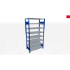 Schwerlastregal Grundregal 1800x750x600, 8 Ebenen, 250 kg Fachlast, Kreuzstrebe, RAL 5010 enzianblau/verzinkt