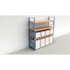 Schwerlastregal Palettenregal NEDCON 7.500x3.600x1.100 mm (HxBxT), Grundregal, 4 Lagerebenen, 4.700 kg Fachlast, mit Spanplatten