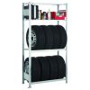 Garagenregal-Set Anbauregal 2000x1000x400 mm, verzinkt, 2 Fachböden, 2 Reifenebenen, 150 kg Fachlast