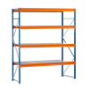 Weitspannregal W100 Grundregal 2500x1785x800 mm (HxBxT) 4 Ebenen mit Stahlpaneelen, Fachlast 670 kg