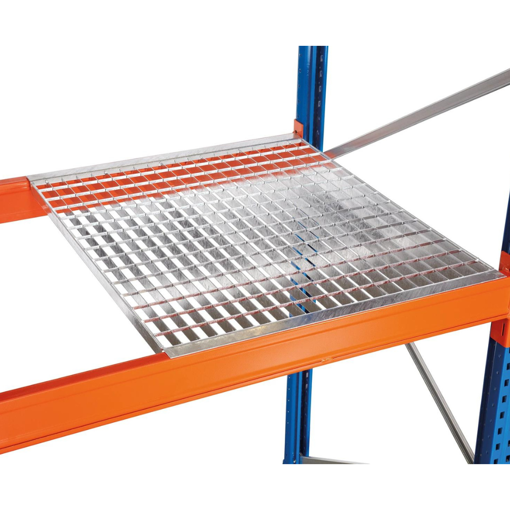 Gaasbodemebene Palletstelling ingelegd 1.825 mm thermisch verzinkt voor 1.100 mm Stellingdiepte - Afbeelding 1