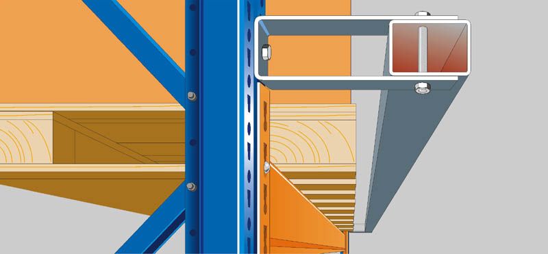 set Doorschuifbeveiliging 1.825 mm Lengte, 105 mm Overhang voor NEDCON Palletstelling - Afbeelding 1