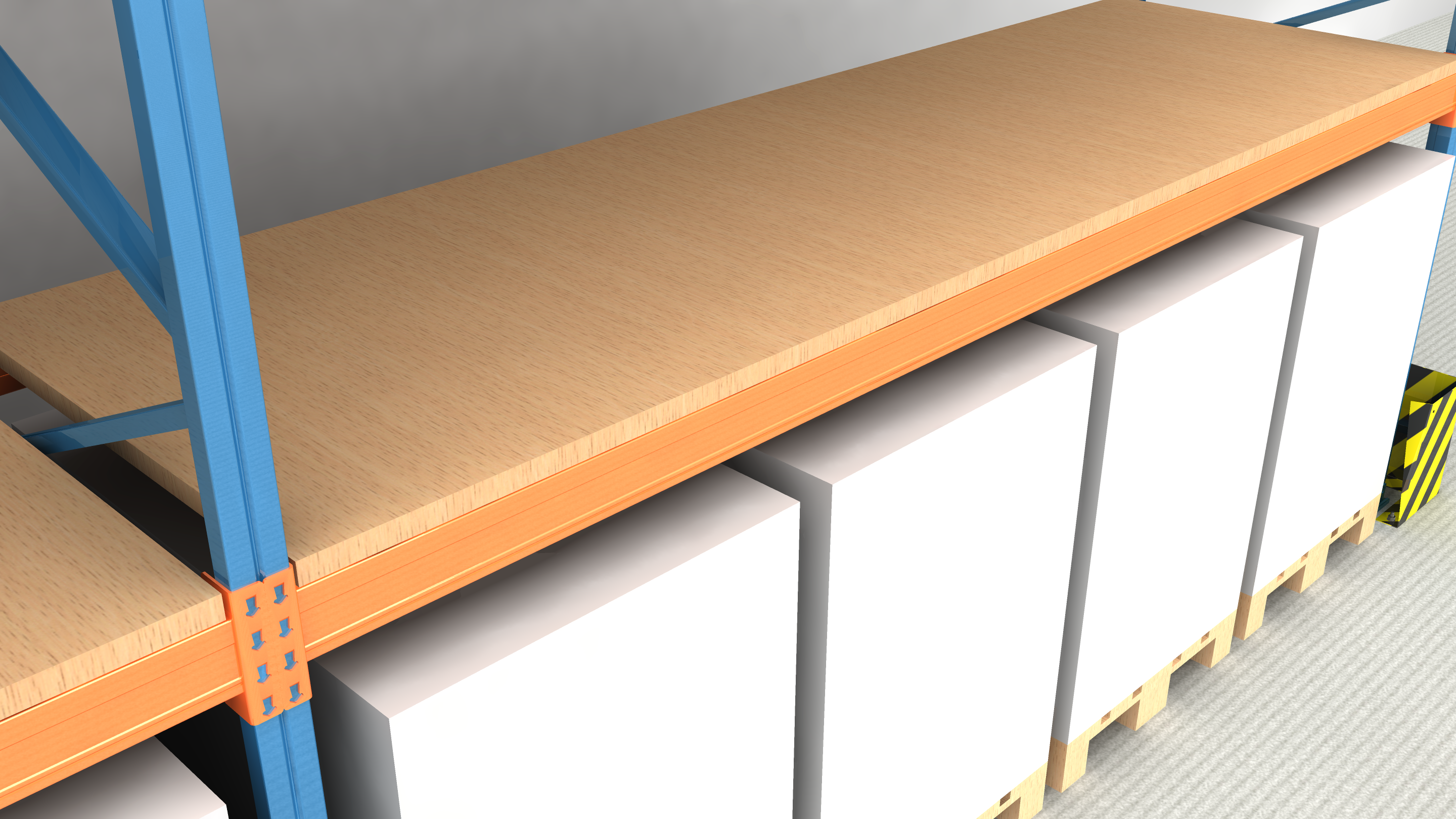 set Spaanplaat opgelegd P4 38mm 3580x788 mm, voor 50 mm Ligger GVB=150kg/m2 - Afbeelding 1