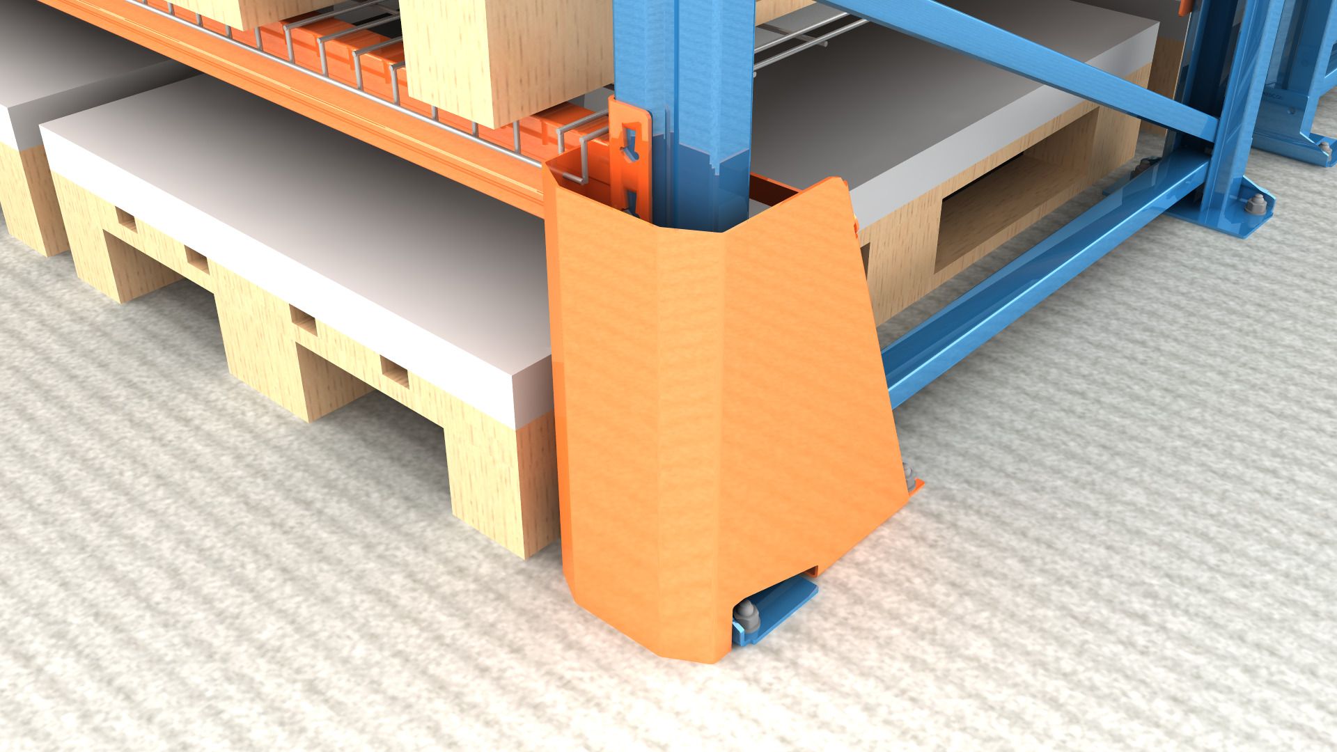 set U-Aanrijdbeveiliging Type 800 voor StänderrFrame 1006820, incl. Vloerbevestiging, RAL 2008 helder rood-oranje - Afbeelding 1