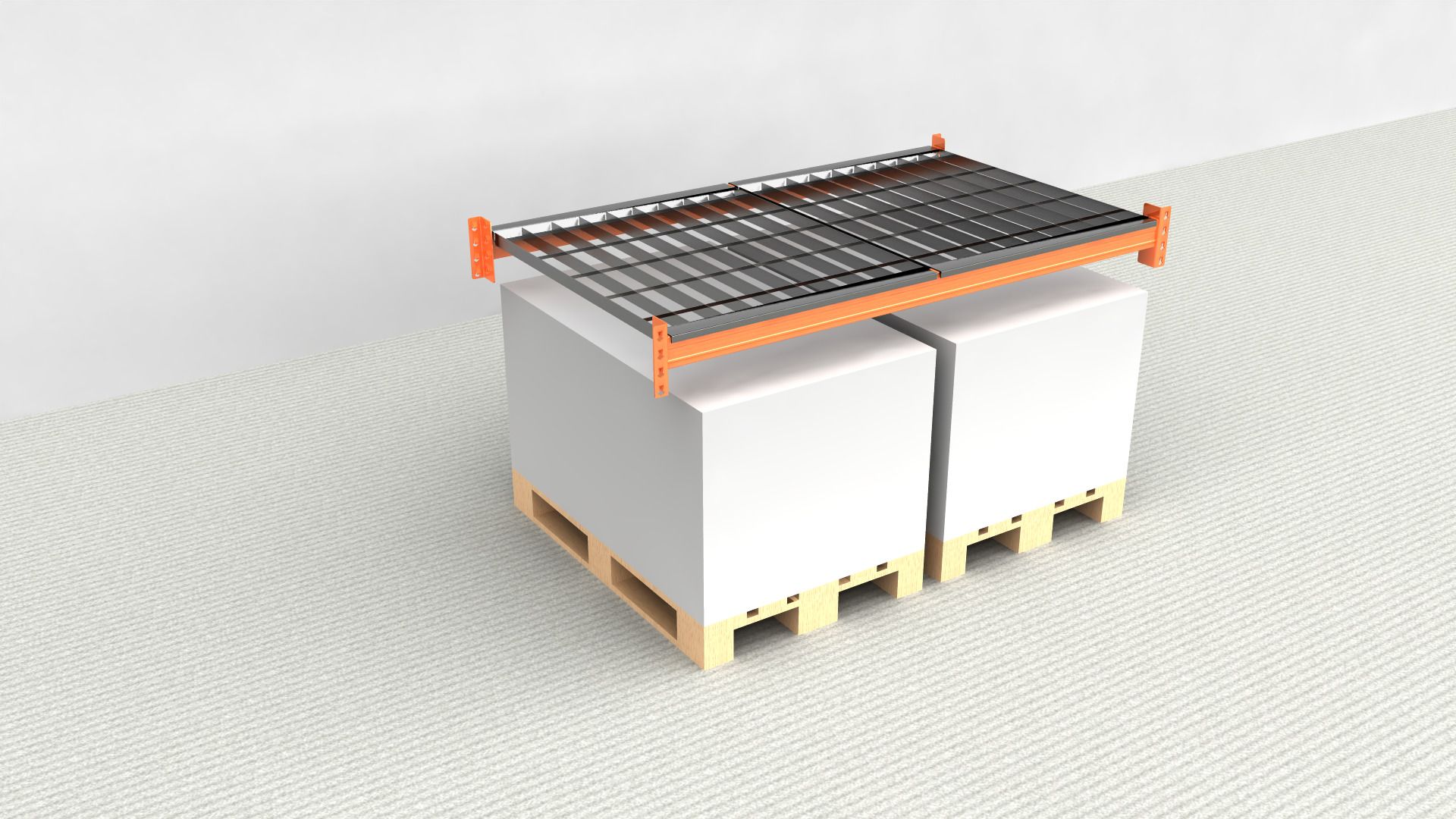 Palletstelling Extra niveau NEDCON 1.825x1.100 mm (BxT), 3.000 kg Draagkracht, 2 Palletplaatsen met Gaasbodemen - Afbeelding 1
