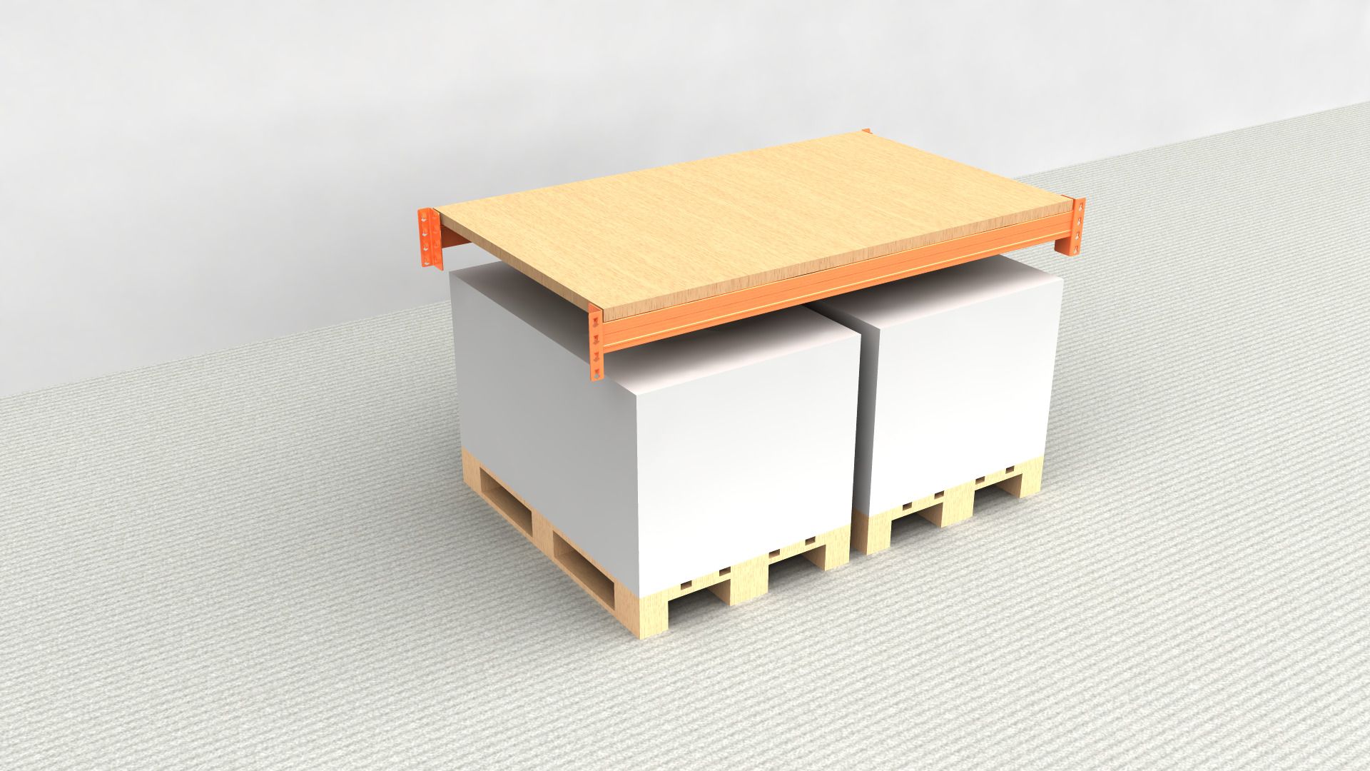 Palletstelling Extra niveau NEDCON 1.825x1.100 mm (BxT), 3.000 kg Draagkracht, 2 Palletplaatsen met Spaanplaatn - Afbeelding 1