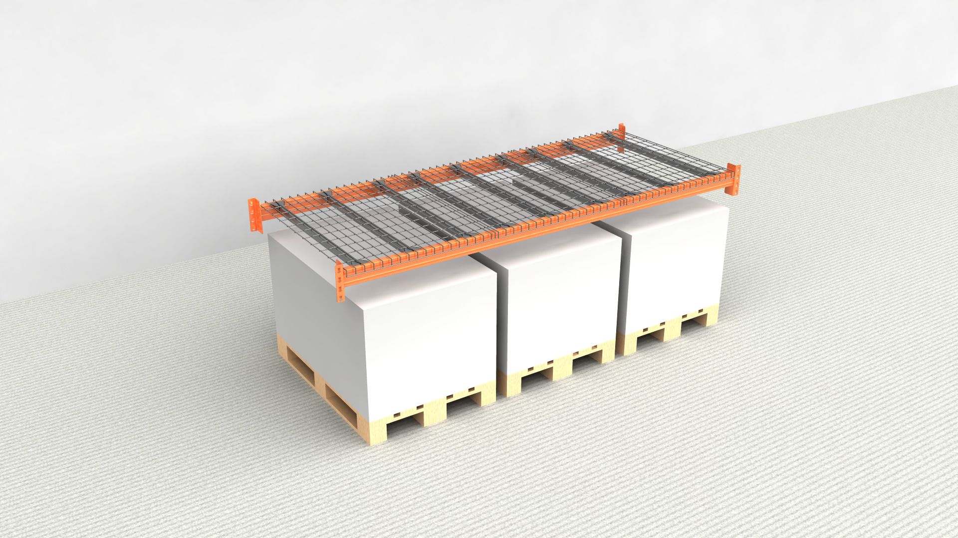 Palletstelling Extra niveau NEDCON 2.700x1.100 mm (BxT), 3.000 kg Draagkracht, 3 Palletplaatsen met Gitterböden - Afbeelding 1