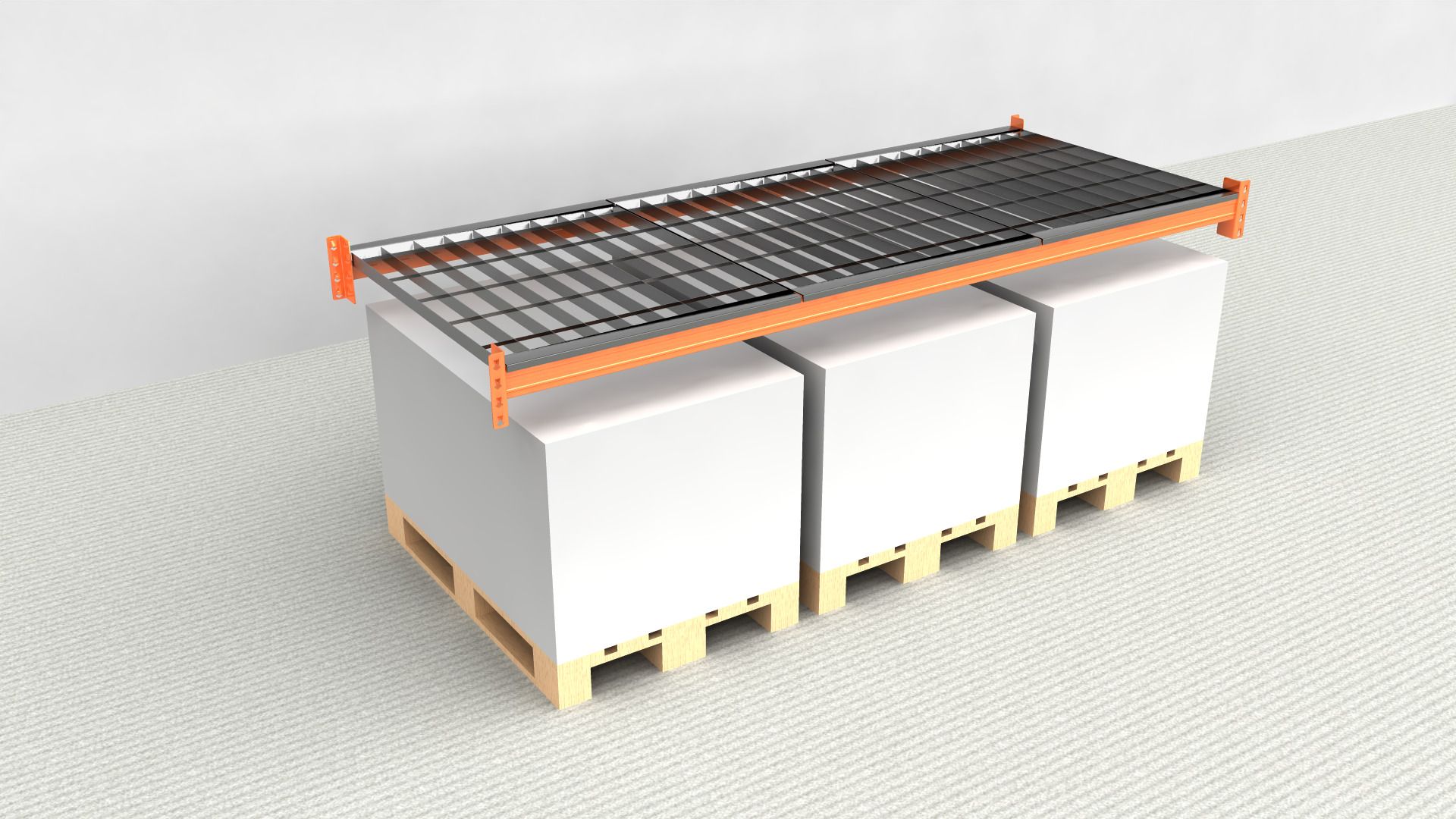 Palletstelling Extra niveau NEDCON 2.700x1.100 mm (BxT), 2.000 kg Draagkracht, 3 Palletplaatsen met Gaasbodemen - Afbeelding 1