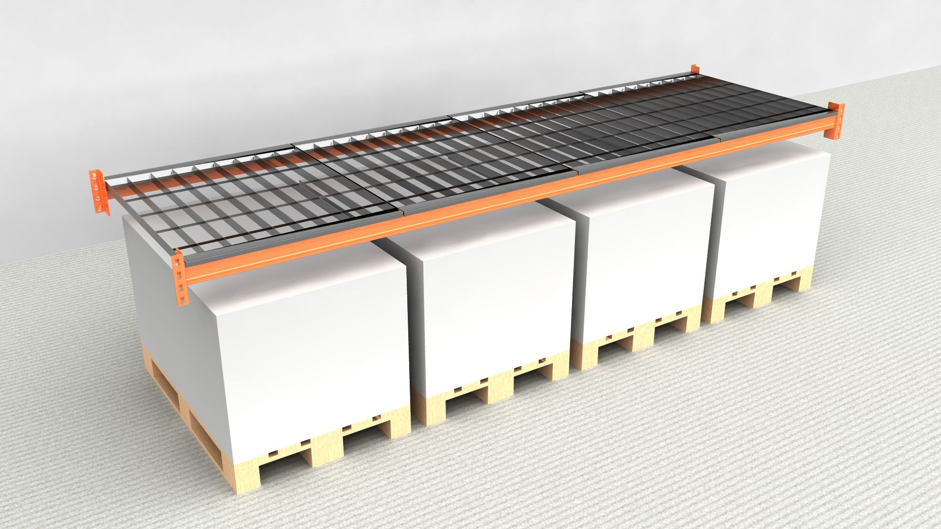Palletstelling Extra niveau NEDCON 3.600x1.100 mm (BxT), 4.700 kg Draagkracht, 4 Palletplaatsen met Gaasbodemen - Afbeelding 1