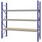 Weitspannregal Grundregal FORTIS, 2.500×2.500×600 mm, Spanplatte