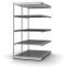 Fachboden-Rohrregal Anbauregal RR, 2.000×1.025×600 mm, verzinkt