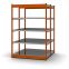 Fachboden-Rohrregal Anbauregal RR, 3.000×1.325×800 mm, verzinkt