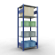 Schwerlastregal Grundregal 2000x750x600 mm, 5 Fachböden, 150 kg Fachlast, Längenriegel, RAL 5010 enzianblau/verzinkt