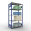 Schwerlastregal Grundregal, 2000x1000x600 mm (HxBxT), 5 Fachböden, 85 kg Fachlast, Kreuzstrebe, RAL 5010 enzianblau