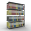 Büroregal Steckregal Anbauregal , 1800x1300x600 mm, 5 Fachböden, 150 kg Fachlast, Längenriegel, verzinkt, mit Mittelanschlag
