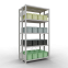 Schwerlastregal Doppel-Grundregal 2000x1000x(2x300) mm, 2x5 Fachböden, 250 kg Fachlast, Kreuzstrebe, RAL 7035 lichtgrau