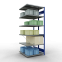 Schwerlastregal Doppel-Anbauregal 2500x1000x(2x500) mm, 2x6 Fachböden, 250 kg Fachlast, Kreuzstrebe, RAL 5010 enzianblau/verzinkt