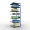 Schwerlastregal Doppel-Anbauregal 3000x1000x(2x500) mm, 2x7 Fachböden, 250 kg Fachlast, Kreuzstrebe, RAL 5010 enzianblau/verzinkt