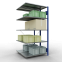 Schwerlastregal Doppel-Anbauregal 2000x1000x(2x500) mm, 2x5 Fachböden, 150 kg Fachlast, Kreuzstrebe, RAL 5010 enzianblau/verzinkt