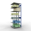 Schwerlastregal Doppel-Anbauregal 3000x1000x(2x500) mm, 2x7 Fachböden, 150 kg Fachlast, Kreuzstrebe, RAL 5010 enzianblau/verzinkt