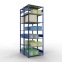 Schwerlastregal Doppel-Grundregal 3000x1000x(2x600) mm, 2x7 Fachböden, 150 kg Fachlast, Kreuzstrebe, RAL 5010 enzianblau/verzinkt