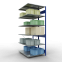Schwerlastregal Doppel-Anbauregal 2500x1000x(2x600) mm, 2x6 Fachböden, 150 kg Fachlast, Kreuzstrebe, RAL 5010 enzianblau/verzinkt