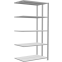 Schwerlastregal Doppel-Anbauregal 2000x1000x(2x300) mm, 2x5 Fachböden, 250 kg Fachlast Längenriegel, RAL 7035 lichtgrau