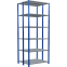 Schwerlastregal Doppel-Grundregal 2500x1000x(2x400) mm, 2x6 Fachböden, 250 kg Fachlast Längenriegel, RAL 5010 enzianblau/verzinkt