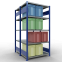 Schwerlastregal Doppel-Grundregal 2000x1000x(2x600) mm, 2x5 Fachböden, 250 kg Fachlast Längenriegel, RAL 5010 enzianblau/verzinkt