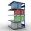 Schwerlastregal Doppel-Anbauregal 2000x1000x(2x600) mm, 2x5 Fachböden, 250 kg Fachlast Längenriegel, RAL 5010 enzianblau/verzinkt