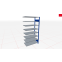 Schwerlastregal Anbauregal 1800x750x600, 8 Ebenen, 150 kg Fachlast, Längenriegel, RAL 5010 enzianblau/verzinkt