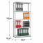 Büroregal Schraubregal Grundregal 1800x750x300 mm, 5 Fachböden, 85 kg Fachlast, RAL 7035 lichtgrau, ohne Anschlagleiste