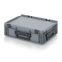 Eurobehälter Koffer 3G ED 43/12 HG 3G in silbergrau (RAL 7001), 400 × 300 mm