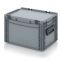 Eurobehälter Koffer 2GS ED 43/27 HG 2G in silbergrau (RAL 7001), 400 × 300 mm