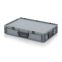 Eurobehälter Koffer 3G ED 64/12 HG 3G in silbergrau (RAL 7001), 600 × 400 mm